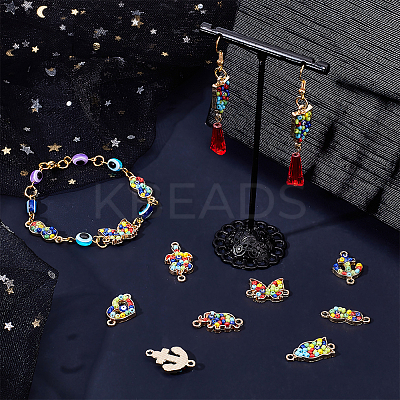 28Pcs 7 Style Alloy Links Connectors PALLOY-PH0002-03-RS-1