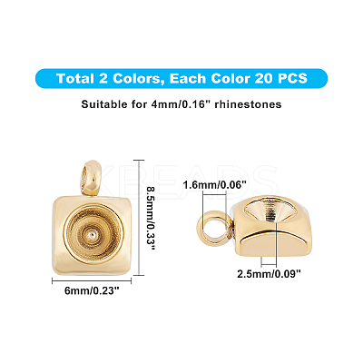 304 Stainless Steel Pendant Rhinestone Settings STAS-UN0009-45-1