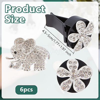 6Pcs Alloy Rhinestone Car Air Vent Clips HJEW-OC00240-1