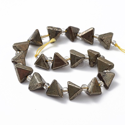 Natural Pyrite Beads Strands G-E590-04-1
