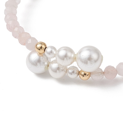 Natural Gemstone Beaded Cuff Bangles BJEW-JB13326-1