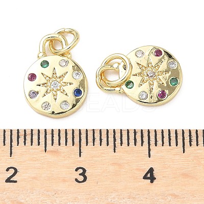 Brass Micro Pave Cubic Zirconia Pendants KK-D357-39G-1