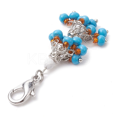 Glass Seed Bead Pendant Decorations HJEW-MZ00057-01-1
