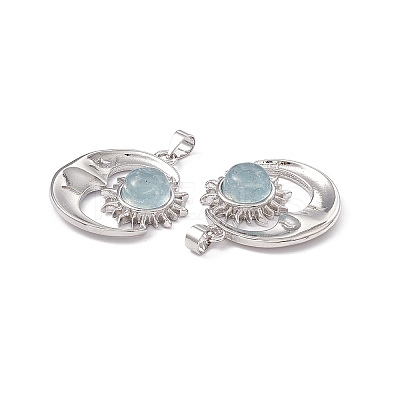 Natural Aquamarine Pendants X-KK-A173-04P-04-1
