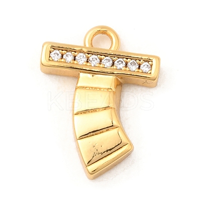 Brass Micro Pave Cubic Zirconia Charms KK-C117-12G-T-1