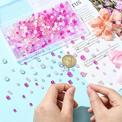 1000Pcs 3 Styles Glass Rondelle Beads GLAA-CJC0009-09D-1