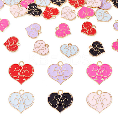 30Pcs 6 Colors Alloy Enamel Pendants ENAM-TA0009-04-1