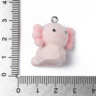 Flocky Opaque Resin Pendants RESI-G105-02B-1