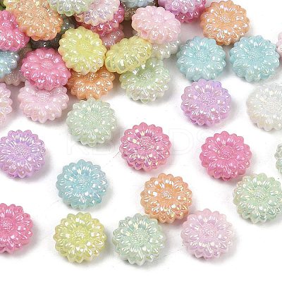 UV Plating Opaque Acrylic Beads MACR-L007-06B-1