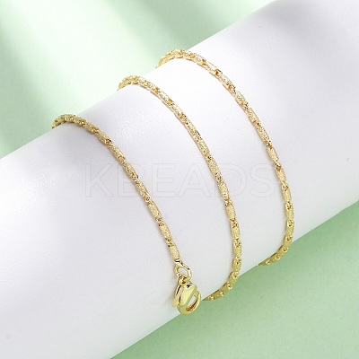Brass Column Link Chain Necklaces MAK-L045-03G-1