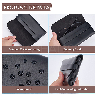1Pc Portable PU Leather Eyeglass Cases AJEW-CN0005-21B-1
