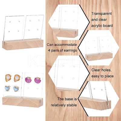 Transparent Acrylic Earring Display Organizer Holder EDIS-WH0031-01-1
