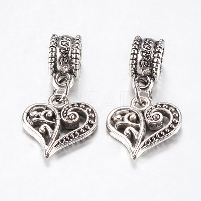 15Pcs Tibetan Style Alloy European Dangle Charms MPDL-ZF0001-02-1