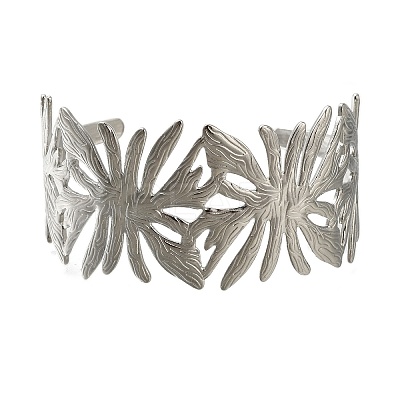 304 Stainless Steel Cuff Ring for Women RJEW-U025-04P-1