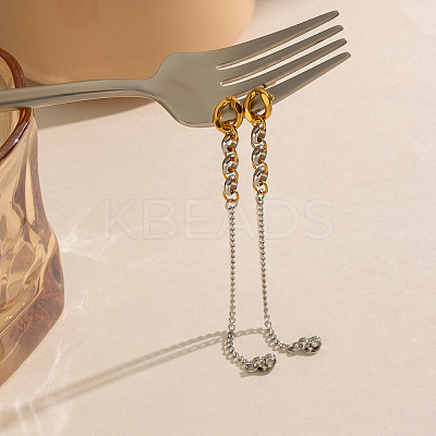 304 Stainless Steel Chain Tassel Stud Earrings for Women IO3537-2-1