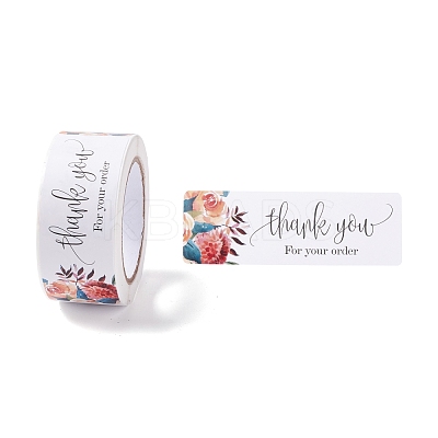 Rectangle with Word Thank You Paper Stickers DIY-B041-28B-1