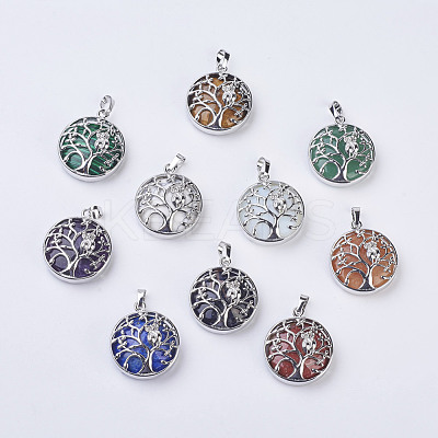 Natural & Synthetic Mixed Stone Pendants G-K234-E-1