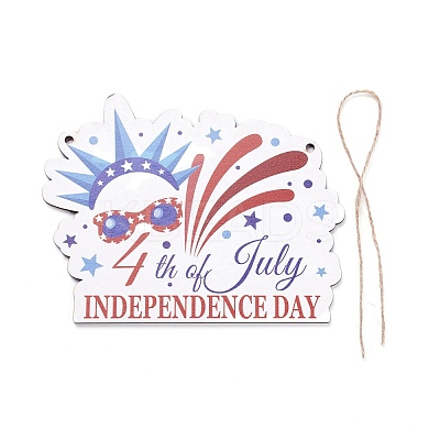 Independence Day Density Board Wooden Wall Ornament Doorplate Pendants HJEW-C004-04-1