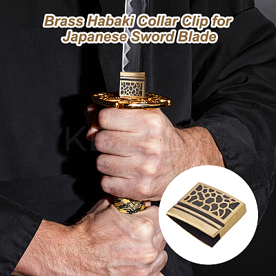 Brass Habaki Collar Clip for Japanese Sword Blade AJEW-WH0606-93B-1