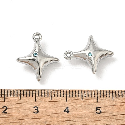 304 Stainless Steel Rhinestone Pendants STAS-L308-04C-P-1