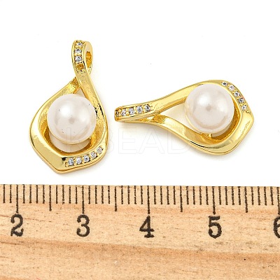 Rack Plating Brass Micro Pave Cubic Zirconia Pendants KK-Z063-01G-1