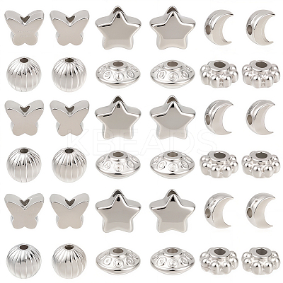 1200Pcs 6 Styles CCB Plastic Spacer Beads CCB-PA0001-09P-1