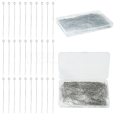800Pcs 304 Stainless Steel Eye Pins STAS-YW0003-03-1