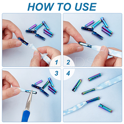 48Pcs 6 Style Column Brass Shoelace Aglets KK-PH0005-52-1