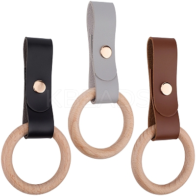 3Pcs 3 Colors PU Leather Towel Holder HJEW-CN0001-36-1