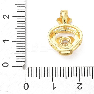 Brass Micro Pave Cubic Zirconia Pendants KK-D357-41G-1