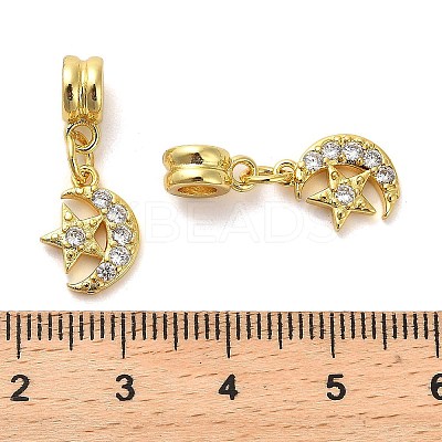 Rack Plating Brass Micro Pave Cubic Zirconia Charms KK-S398-01B-1
