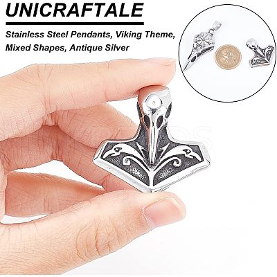 2Pcs 2 Style 316 Surgical Stainless Steel Pendants STAS-UN0039-75-1