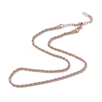 Ion Plating(IP) 304 Stainless Steel Rope Chain Necklace for Men Women NJEW-K245-023E-1