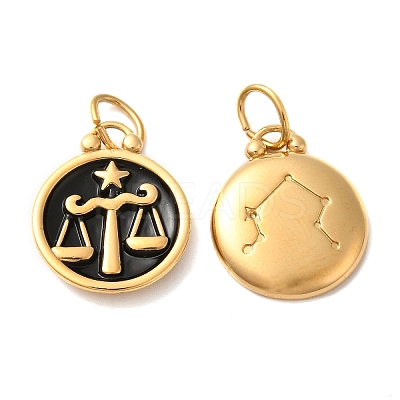 Ion Plating(IP) 304 Stainless Steel Enamel Pendants STAS-A080-43G-12-1