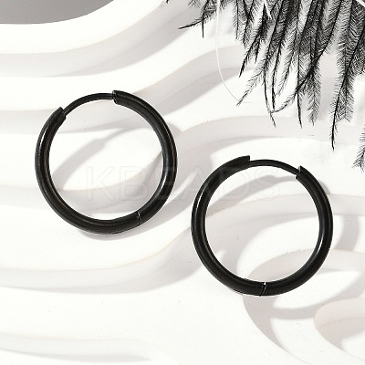 202 Stainless Steel Huggie Hoop Earrings EJEW-F111A-17mm-EB-1