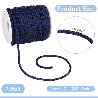 3-Ply Polyester Twisted Cord OCOR-WH0079-88F-1