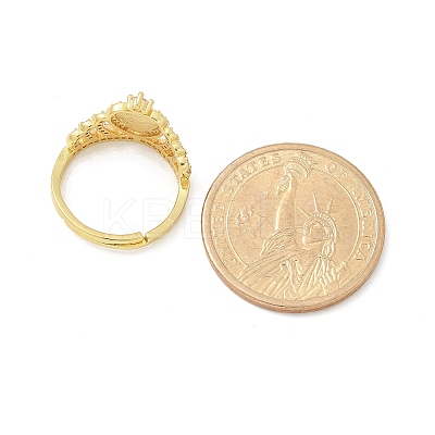 Virgin Mary Theme Clear Cubic Zirconia Finger Rings RJEW-G337-02G-05-1
