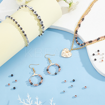 500Pcs 5 Colors Rack Plating Brass Beads KK-PH0005-33B-1