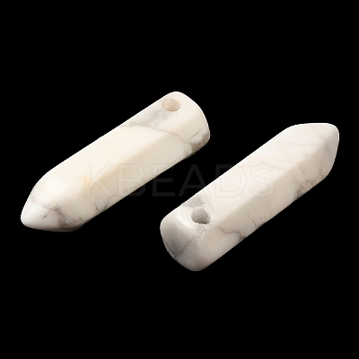 Natural Howlite Pointed Pendants G-C158-05N-1