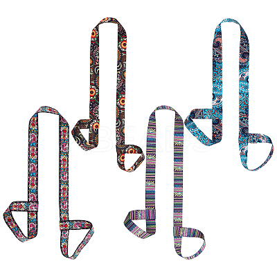 4Pcs 4 Colors Printed Polyester Cotton Ice Skate Shoulder Strap AJEW-CP0001-90-1