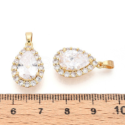 Brass Micro Pave Cubic Zirconia Pendants KK-N272-01G-01-1