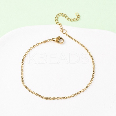 304 Stainless Steel Cable Chain Bracelets LS-BJEW-C134-01D-G-1