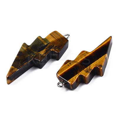 Natural Tiger Eye Pendants G-N332-53-A11-1