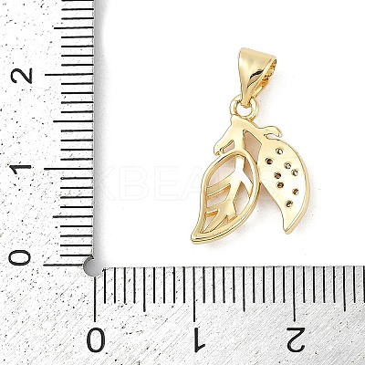 Rack Plating Brass Micro Pave Cubic Zirconia Pendants KK-H509-15G-1