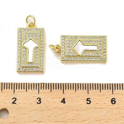 Brass Micro Pave Clear Cubic Zirconia Pendants KK-K365-10C-G-1