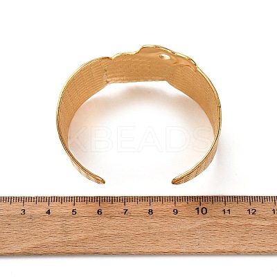 Summer 304 Stainless Steel Wide Cuff Bangles for Women Men BJEW-F511-01G-1
