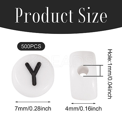 500Pcs Acrylic Beads SACR-TA0001-55Y-1