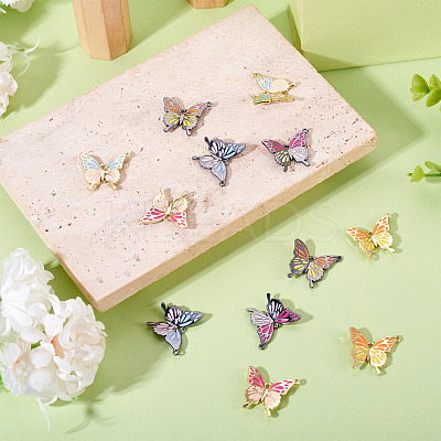 12Pcs 6 Styles Alloy Enamel Pendants FIND-TA0008-21-1