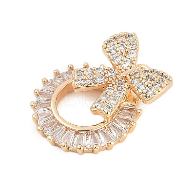 Brass Cubic Zirconia with Glass Pendants KK-Q026-23G-1
