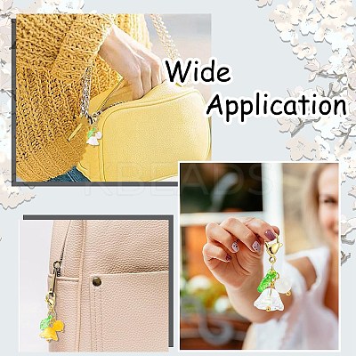 20Pcs 10 Colors Lily of the Valley Glass & Acrylic Pendant Decoration HJEW-CJ00050-1